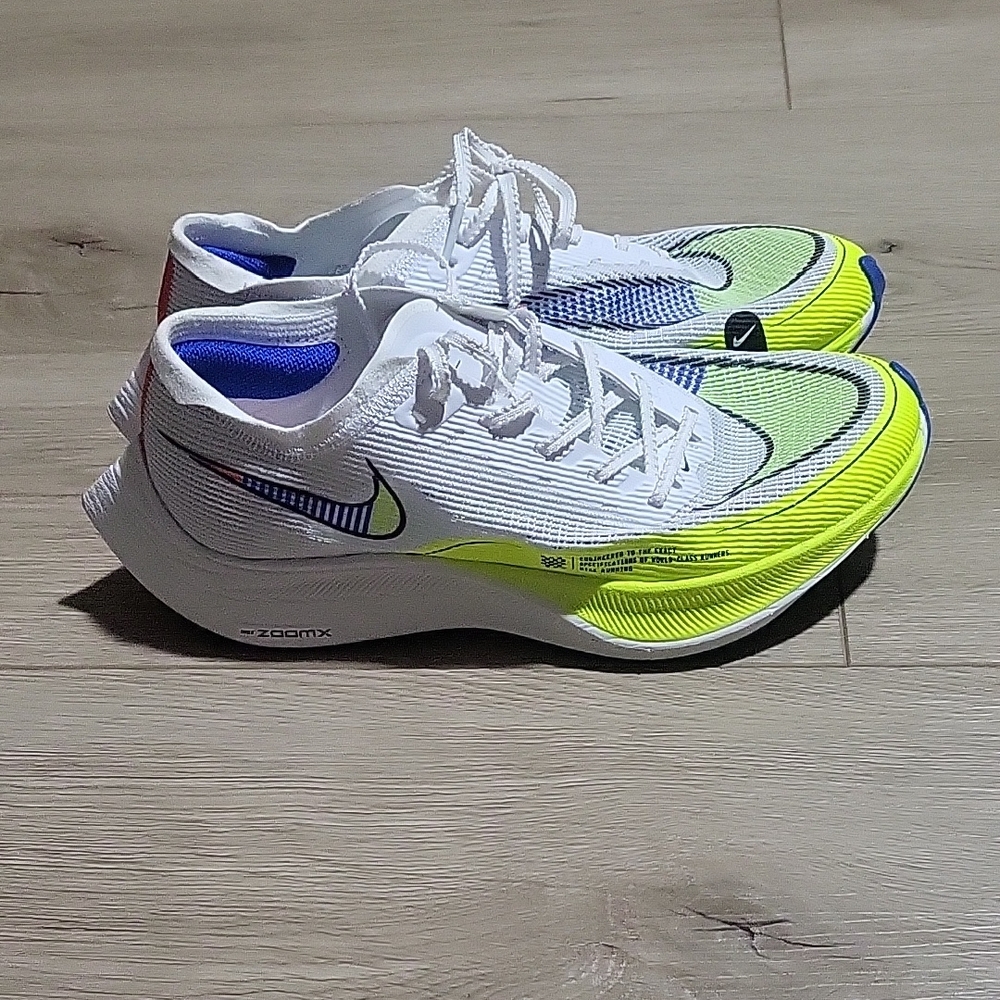 Nike ZoomX White and Neon Yellow Sneakers